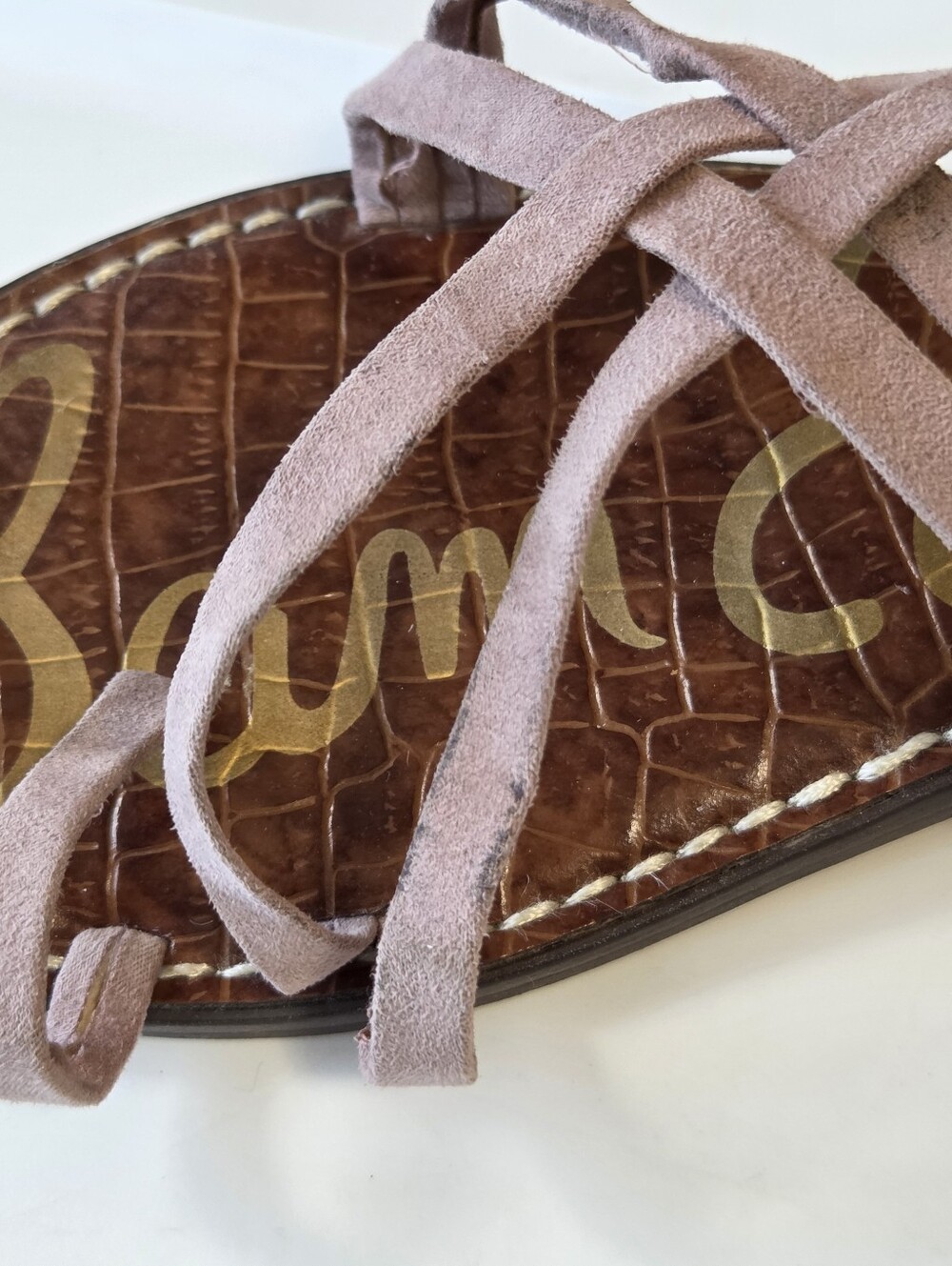 ​Sam Edelman Pink Fabric Multi Strap Flat Gladiator Sandals Sz 8.5 Boho-Chic - Picture 10 of 11